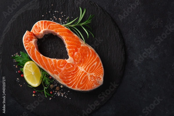 Obraz raw salmon steak