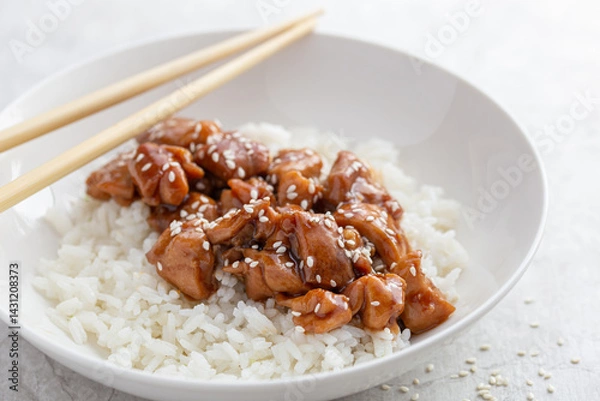 Obraz teriyaki chicken with rice