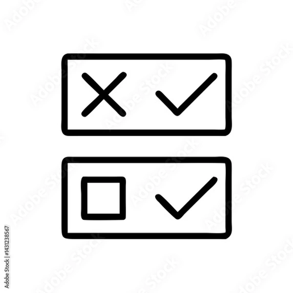 Obraz Dynamic checkbox icon action in ux graphic design top-down digital interface
