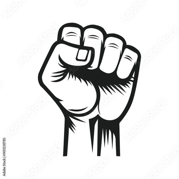 Fototapeta Clenched Fist Silhouette Vector Illustration