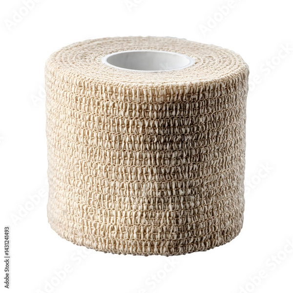 Fototapeta New natural medical bandage roll isolated on white, clipping path --v 7.0
