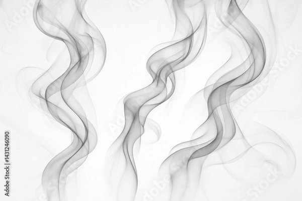 Obraz Abstract monochrome smoke swirls floating in air, elegant tendrils creating mysterious and ethereal visual patterns