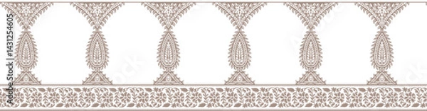 Fototapeta A beautiful Indian mughal arch border for design pattern for prints 