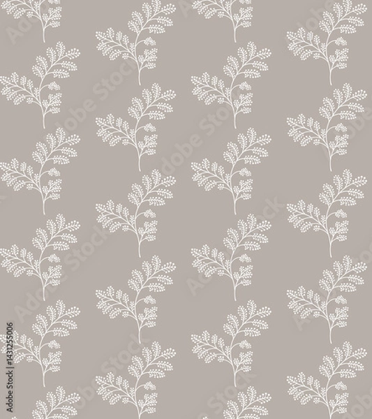 Fototapeta A beautiful hand drawn monochrome floral pattern for design prints 