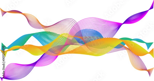 Fototapeta Abstract multicolored colorful waves. Colored ribbons.