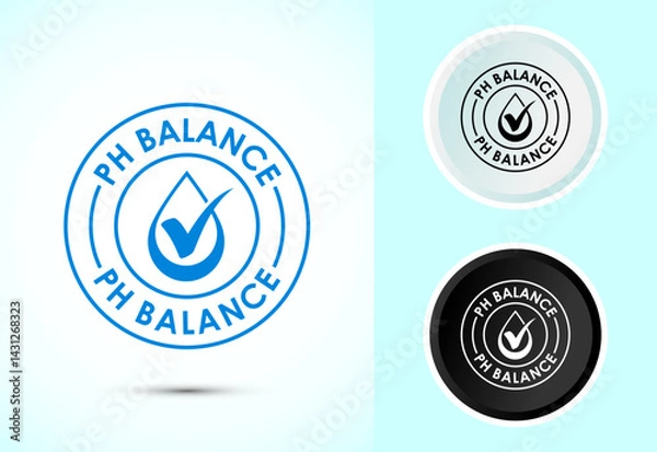 Fototapeta PH balance icon design illustration. Neutral PH balance icon sign, Free acidity concept symbol in color, black and white