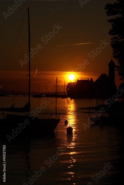 Obraz Sunset at the harbor