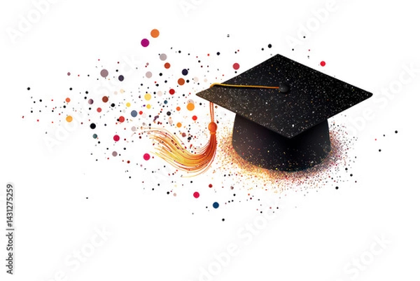 Fototapeta Celebrating Academic Milestones: A symbol of educational success, this image showcases a graduation cap, representing the culmination of years of hard work.