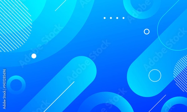 Fototapeta Abstract blue background with circles. Vector illustration