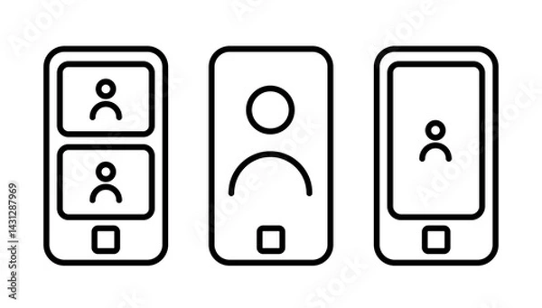 Fototapeta Mobile device interface showcasing user profiles