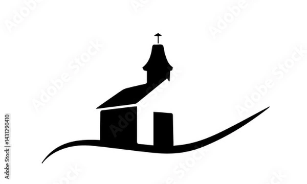 Obraz church silhouette vector