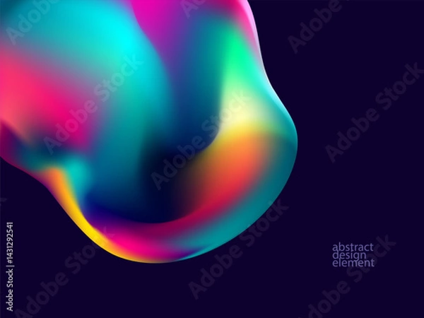 Obraz Abstract Fluid background of colorful bubbles. Elegant iridescent wallpaper.