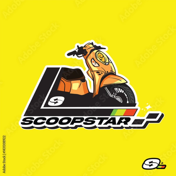 Fototapeta automatic scooter motorcycle custome,initial sport scooter team ,racing team logo