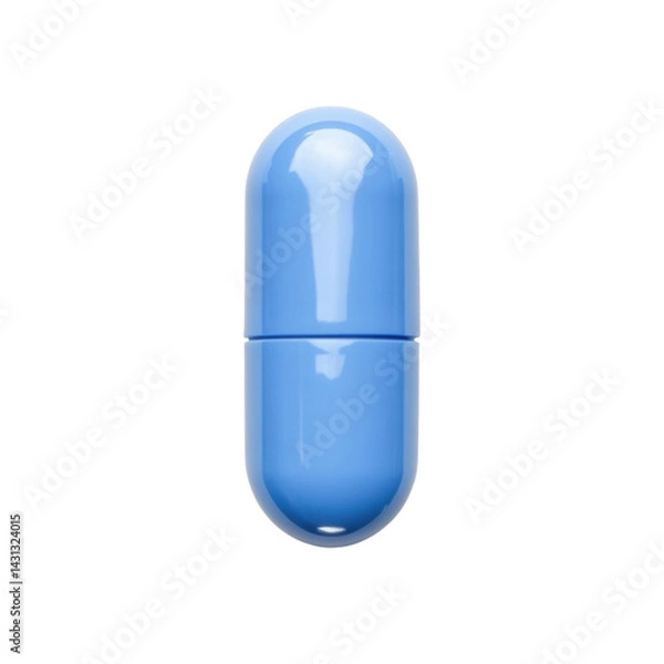 Fototapeta A single blue capsule on transparent background
