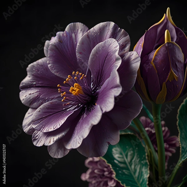 Fototapeta purple and yellow flower