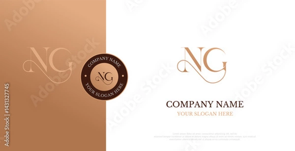 Obraz Initial NG Logo Design Vector 