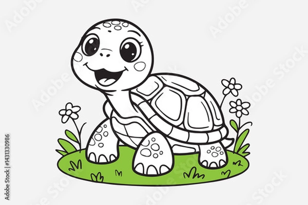 Fototapeta cute turtle illustration vector