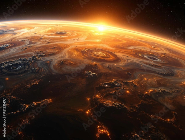 Fototapeta Mystical Cosmic Dreamscape with Planets, Stars, and Comets in Deep Space