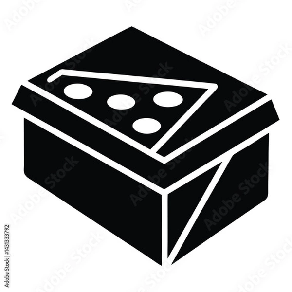 Obraz Black and white dice cube isolated on a white background with packaging design elements
