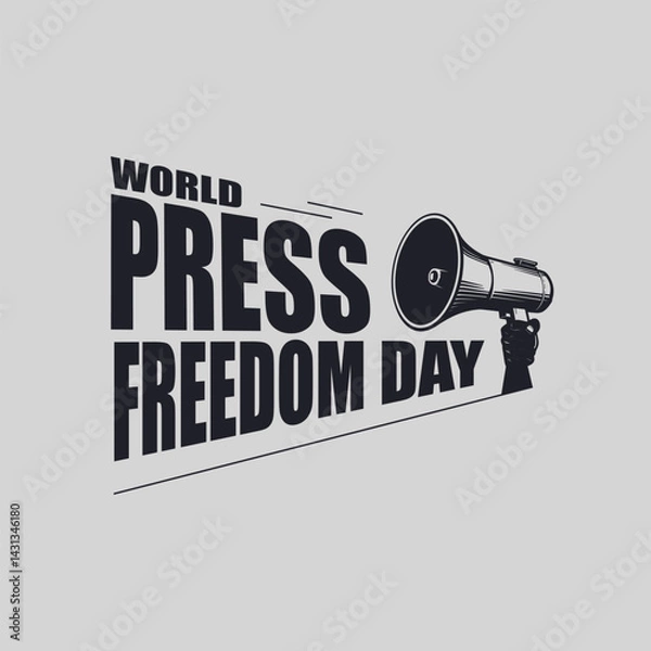 Obraz World press freedom day concept with megaphone icon