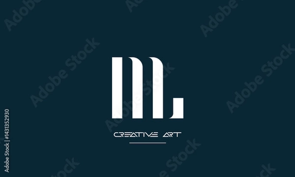 Fototapeta ML, LM, M, L abstract letters logo monogram