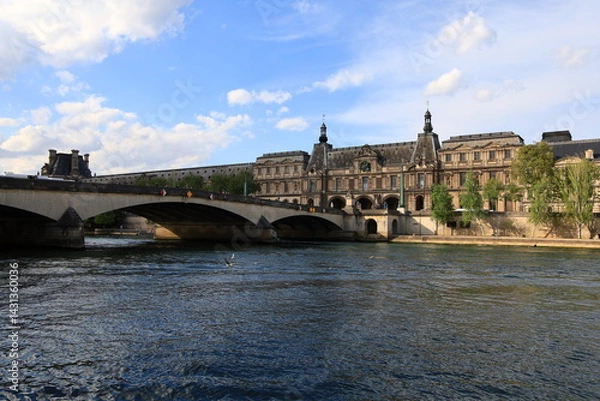 Fototapeta View on the quays of the seine in Paris