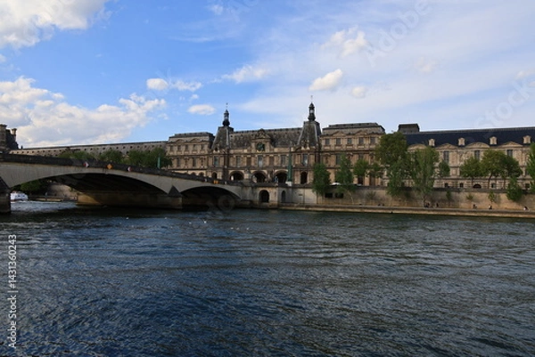 Fototapeta View on the quays of the seine in Paris
