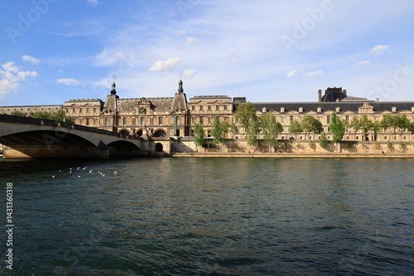 Fototapeta View on the quays of the seine in Paris