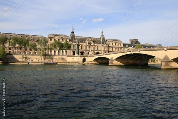Fototapeta View on the quays of the seine in Paris