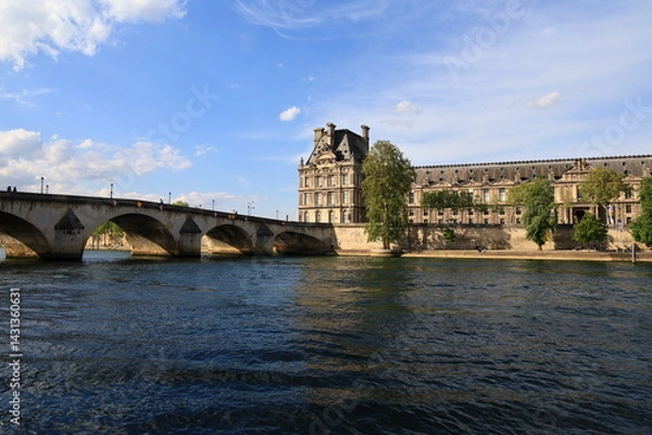 Fototapeta View on the quays of the seine in Paris