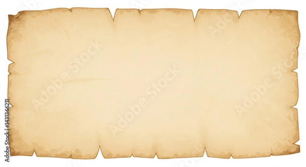Fototapeta open parchment scroll on white background	