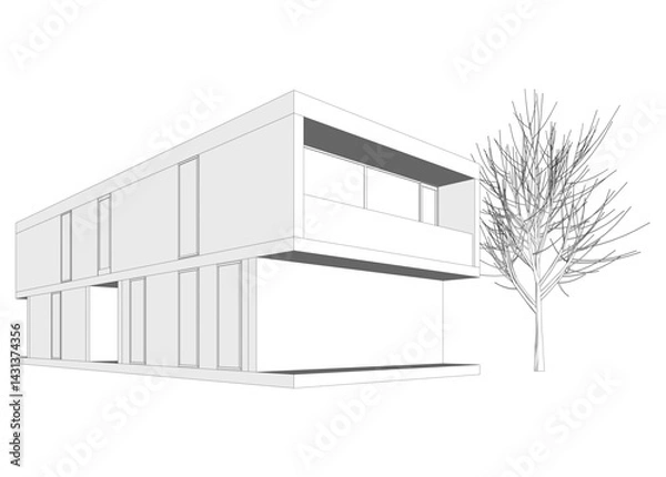 Fototapeta 3d model house