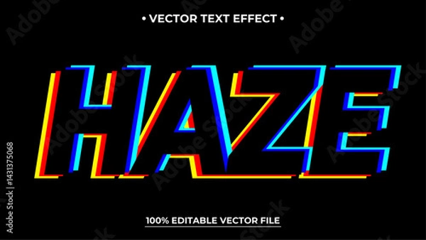 Fototapeta Glitch text effect neon style editable text effect