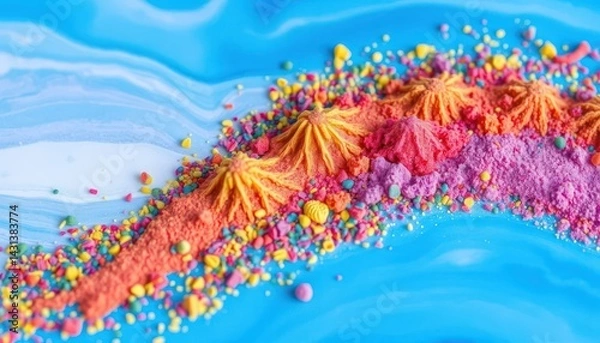 Obraz Colorful Confectionery Arrangement on Abstract Background