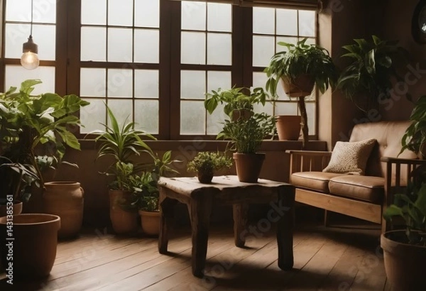 Obraz Scandi makeover infusing update and flair in an indoor zone with plants