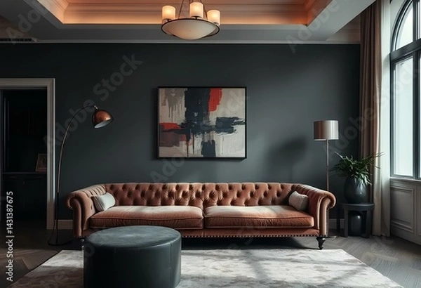 Obraz Sophisticated interior makeover with fusion rhythm offering a Scandi flair