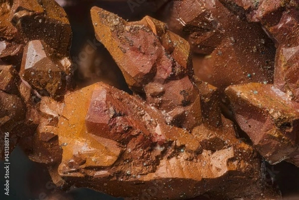 Obraz Nugget- natural formation of copper. High magnification microphotography, scale 10X.