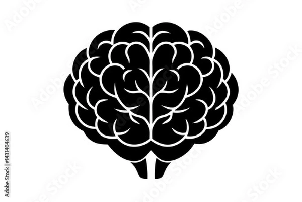 Obraz brain silhouette vector illustration, human brain vector 