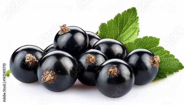 Obraz black currant isolated on white background