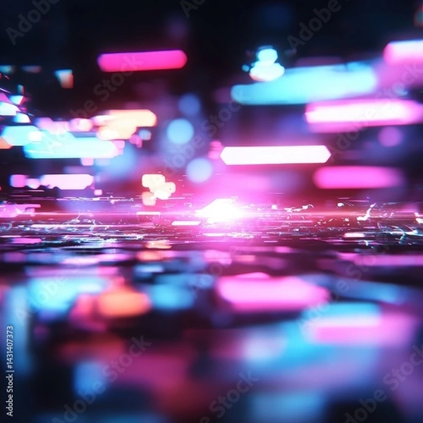Obraz Abstract digital background high tech data flow motion blur light streaks