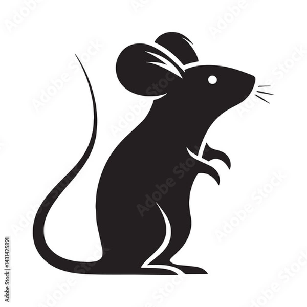Fototapeta Versatile mouse silhouette vector for scalable logo and branding designs – mouse silhouette – mouse vector – mouse illustration – silhouette of mouse – mouse icon

