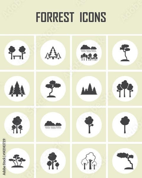 Fototapeta forrest icons