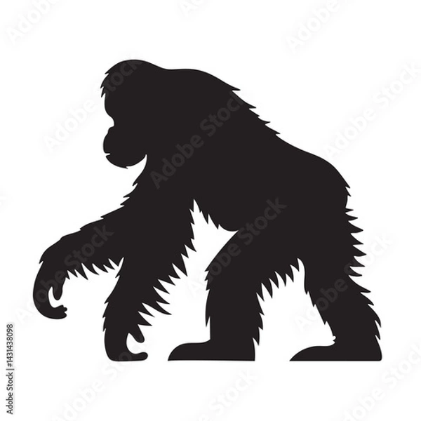 Fototapeta Unique orangutan silhouette vector with expressive detailing for creative logos – orangutan silhouette – orangutan vector – orangutan illustration – silhouette of orangutan – orangutan icon


