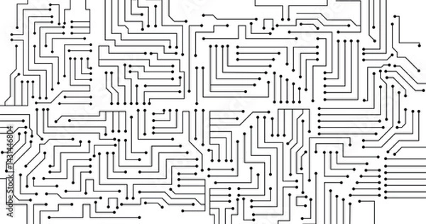Obraz Abstract technology circuit diagram on white background. 