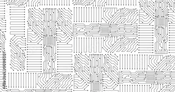 Obraz Abstract high-tech technology Circuit board background. Vector illustration. 