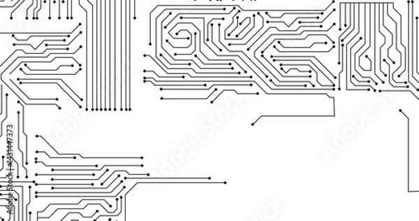 Obraz Abstract high-tech technology Circuit board background. Vector illustration. 
