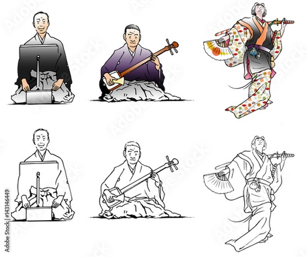 Obraz 義太夫と阿国歌舞伎