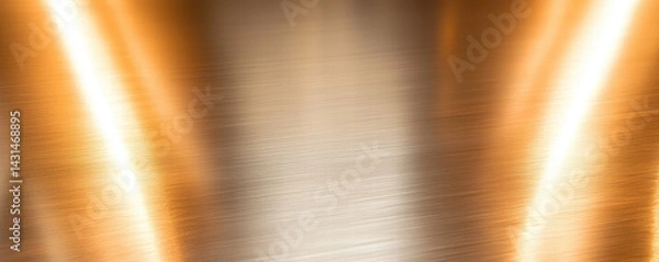Fototapeta Polished stainless steel surface with reflections and smooth texture