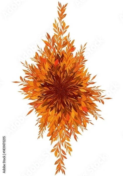 Fototapeta Autumnal Leaf Mandala  Intricate Fall Foliage Design Element