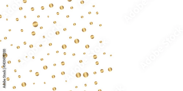 Fototapeta Golden Sparkles and Glimmering Dots Gently Floating Against a Clear White Canvas. Falling Golden Sparkles and Dazzling Glitter Confetti Drifting Gently Over a Transparent White Background, 